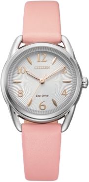 Drive From Citizen Eco-Drive Women's Blush Leather Strap Watch 30mm