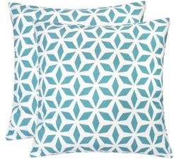 Outdoor Pillow, Aqua Crystal Grid - Set of 2