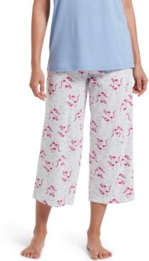 Cotton Temp Tech Flamingo-Print Capri Pajama Pants