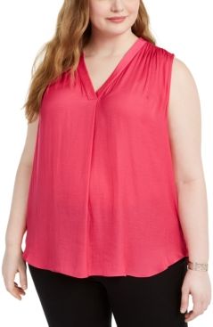 Plus Size V-Neck Sleeveless Blouse