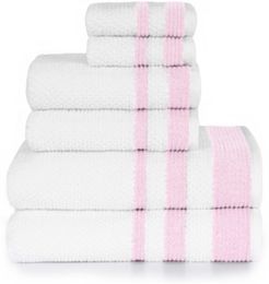 Sapphire Resort Caycee Textured Vintage Border Ensemble 6 Piece Towel Set Bedding