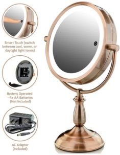 7.5" Lighted Tabletop Vanity Mirror