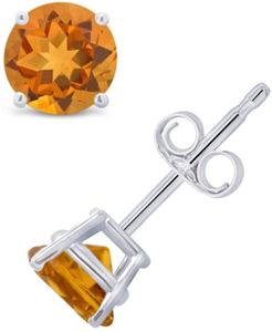 Citrine (9/10 ct. t.w.) Stud Earrings in 14K White or Yellow Gold