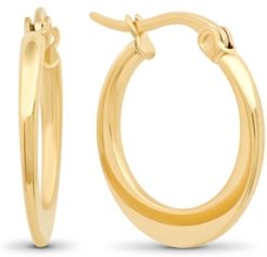 18K Micron Gold Plated Stainless Steel Flat Hoop Earrings