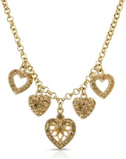 2028 Light Brown Heart Charm Necklace