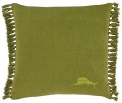 Tommy Bahama Island Essentials Canvas Fringe Throw Pillow