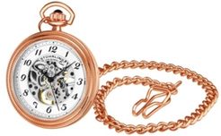 Rose Gold Stainless Steel Chain Pocket Watch 48mm