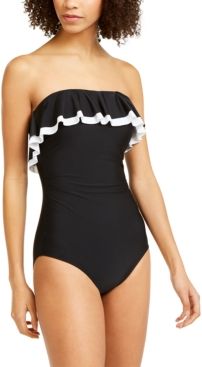Ruffled Bandeau One-Piece Swimsuit Women's Swimsuit