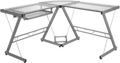 Ultramodern Glass L-Shape Desk