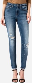 High Rise Distressed Skinny Ankle Jeans