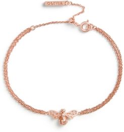 Swarovski Crystal Sparkle Bee Chain Bracelet in Rose Gold-Plated Brass