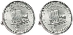 Westward Journey 2004 Keelboat Jefferson Nickel Bezel Coin Cuff Links