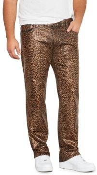 Big Tall Leopard Print Wax Straight Fit Jeans