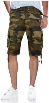 Belted Zipper Detail Cargo Short