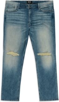 Big Tall Slit Knee Slim Straight Leg Jeans