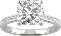 Moissanite Cushion Engagement Ring (2-5/8 ct. t.w. Dew) in 14k White Gold