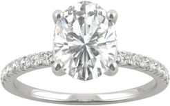 Moissanite Oval-Cut Engagement Ring (2-1/3 ct. t.w. Dew) in 14k White Gold