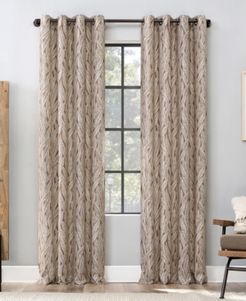 Celina Organic Leaf Semi-Sheer Grommet Curtain Panel, 96" x 50"