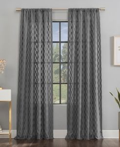 Verge 52" x 84" Geometric Clipped Jacquard Curtain Panel