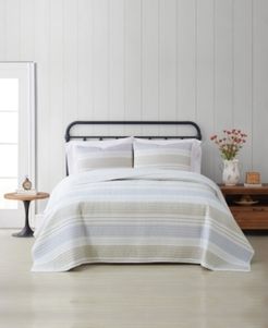 Spa Stripe 3-Piece King Quilt Set