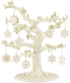 Snowflake 10-Piece Ornament & Tree Set