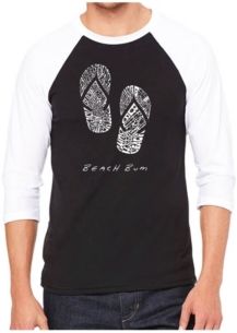 Beach Bum Men's Raglan Word Art T-shirt