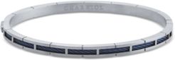 Cable Inlay Bangle Bracelet in Stainless Steel & 18k Blue Pvd