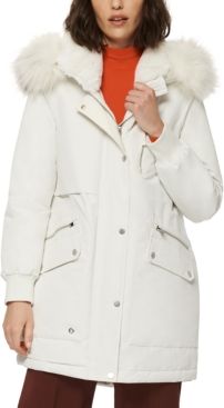 Carina Faux-Fur-Trim Hooded Parka Coat