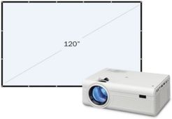 Mini Projector with Bluetooth and Projection Screen, PJ308VP