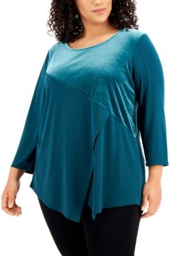 Plus Size Asymmetrical Tunic Top, Created for Macy's