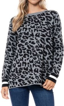 Leopard Jacquard Sweater Tunic