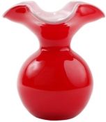 Hibiscus Glass Red Small Fluted Vase