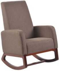 Home Deluxe Modern Solid Wood Rocking Chair with Padded Seat and Arm