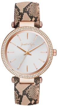 Rose Gold Tone with Blush Snakeskin Stainless Steel Strap Analog Watch 40mm