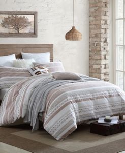 Exceptional Talise Dobby Weave Slub Stripe 3 Piece Comforter Set, Full/Queen Bedding