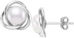 Cultured Freshwater Pearl (7mm) Love Knot Stud Earrings, Created for Macy's