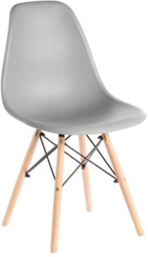 Mid-Century Modern Style Plastic Shell Dining Chair with Solid Beech Wooden Dowel Eiffel Legs