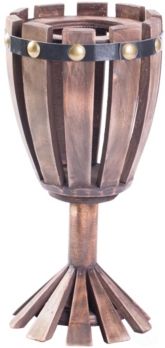 Wooden Wine Goblet Shaped Vintage-Inspired Decorative Single Bottle Wine Holder