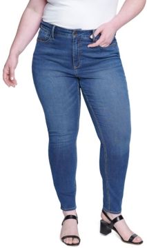 Plus Size Textured Skinny High-rise Jean