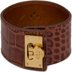 Gold-Tone Leather Cuff Bracelet