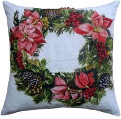 20" L x 20" W Christmas Throw Pillow Wreath