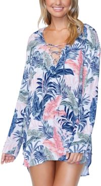 Juniors' Not So Bora Bora Printed Coverup Women's Swimsuit