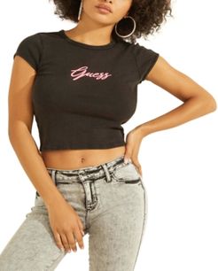 Fitted Cropped Logo Top