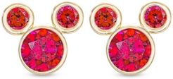 Children's Cubic Zirconia Birthstone Mickey Mouse Stud Earrings in 14k Gold