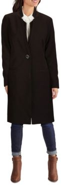 Ponte-Knit Inverted-Collar Trench Coat