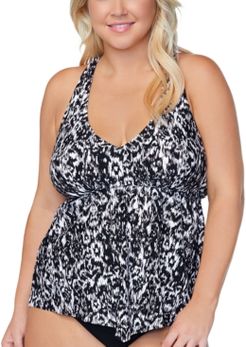 Trendy Plus Size Trinadad Incas Printed Tankini Top Women's Swimsuit