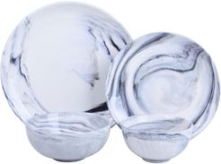 Antwerp Grey Marble 16 Piece Dinnerware Set, Service for 4