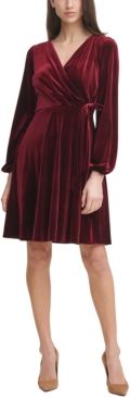 Velvet Side-Tie Shift Dress