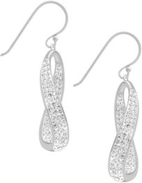 Clear Crystal Twist Drop Earrings in Gold Plate or Fine Silver Plate