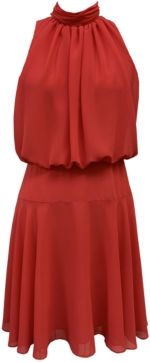 Petite Mock Neck Blouson Dress